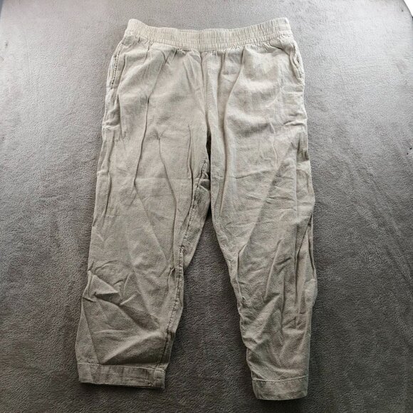 Old Navy Women's Linen Blend Pants Large High-Rise Straight Leg Pull On - Picture 11 of 11